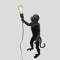 Art creative monkey Pendant lamp White black Resin animal hemp rope wall lamp