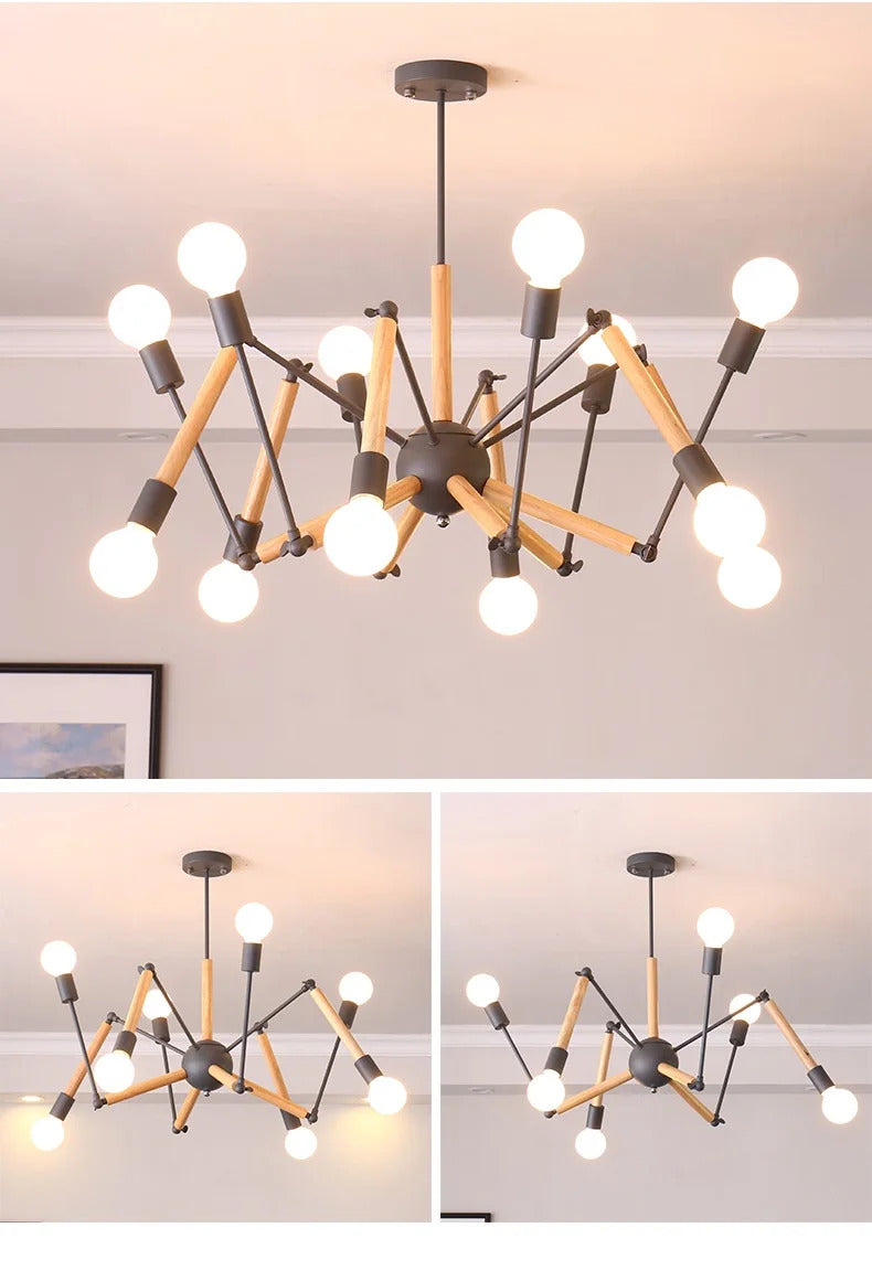 Vintage spider chandelier Nordic designer lustre industrial