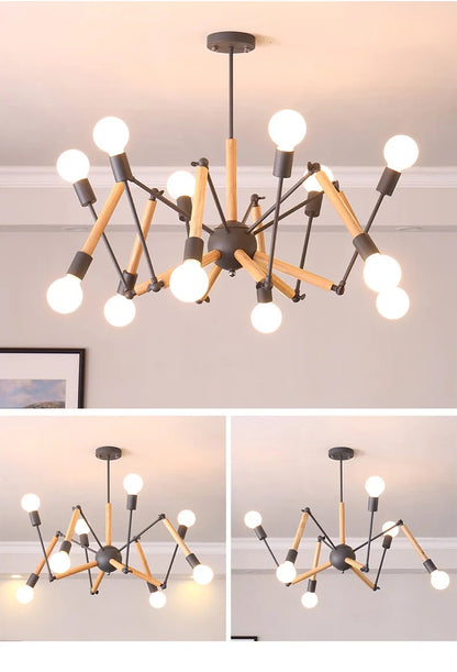 Vintage spider chandelier Nordic designer lustre industrial