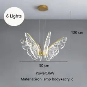 Nordic ring pendant light Acrylic butterfly lights Creative Gold luxury pendant light