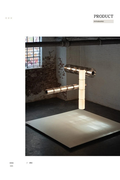 Restaurant Long Stripe Pendant Light Smoke Gray Glass Lampshade Nordic Led Hanging Light Living Dining Room Decor Pendant Lamp