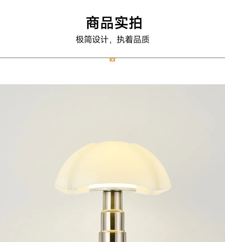 Italy Designer Wrought Iron LED Table Lamps White Petal Glass Lampshade Bauhaus Living Room Bedroom Restaurant Office Desk Light