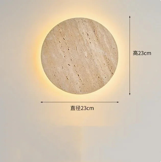 Creative Cave Stone Clock Wall Lamp Wabi Sabi Background Wall Light sconce