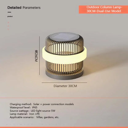 Outdoor wall column head lamps Waterproof solar floor lights  Pillar Wall lighting LED