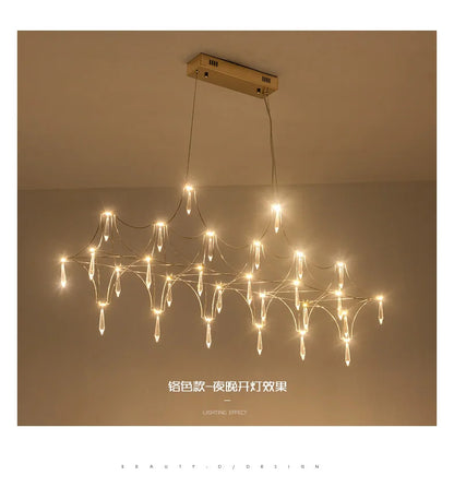 Modern Restaurant Strip Chandelier Luxury Lobby Front Desk Hanging Lamp