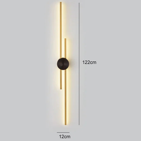 Modern Long Wall Lamp luxury minimalist black gold background LED Wall lights