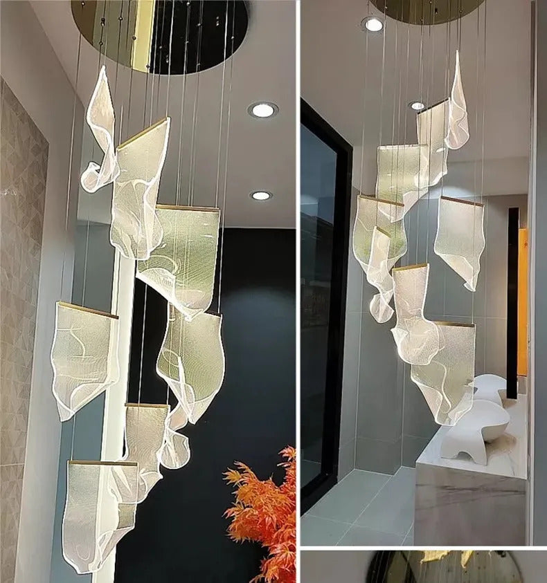 Rinkle Suspended Lights Modern Guide stairwell Chandelier