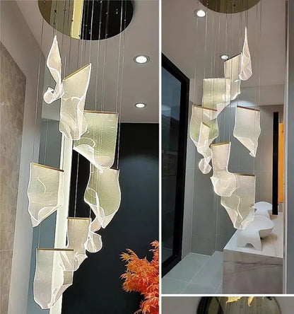 Rinkle Suspended Lights Modern Guide stairwell Chandelier