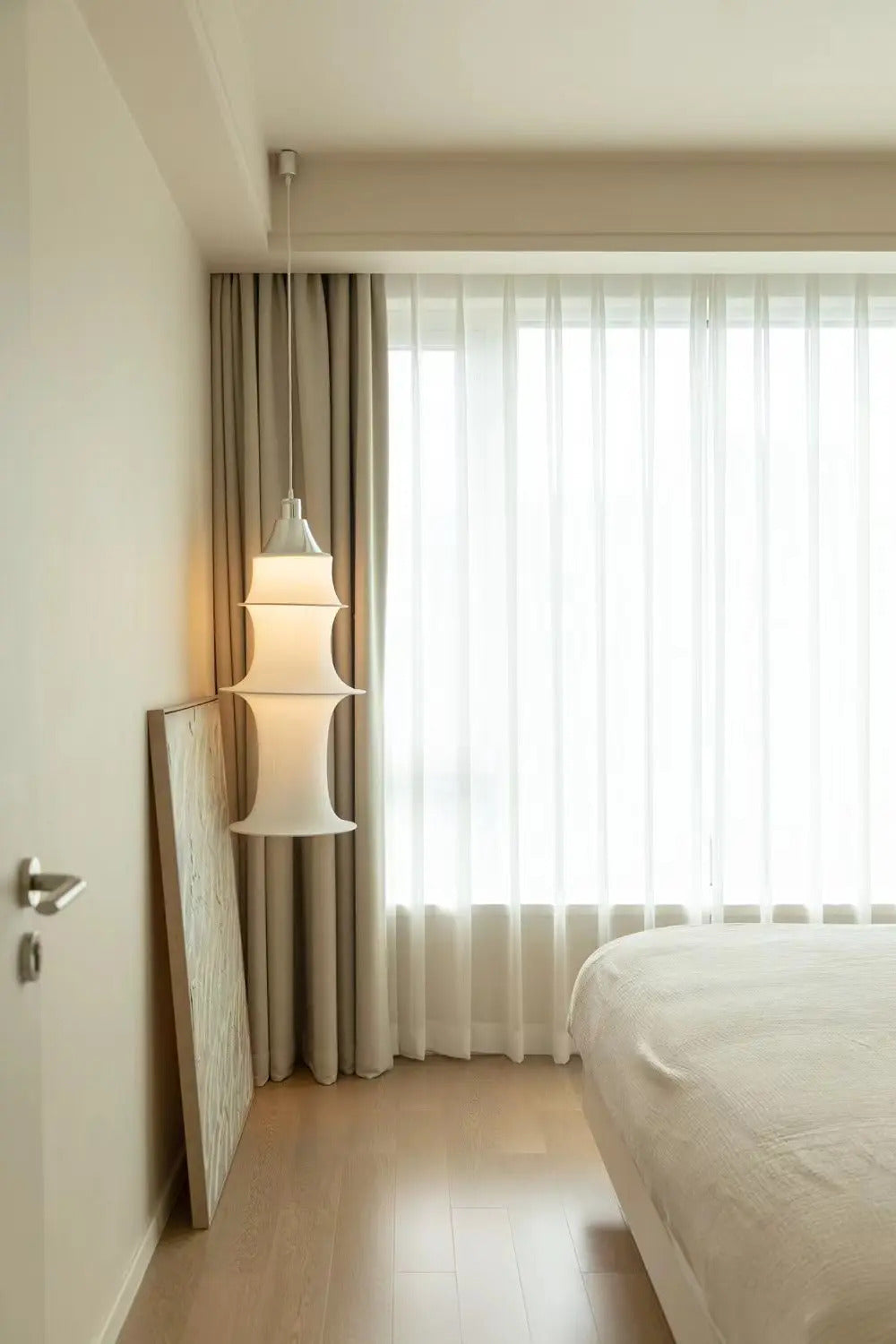 Nordic Minimalist Fabric Wabi Sabi Led Pendant Lights Bedroom Corner Bedside Lamp