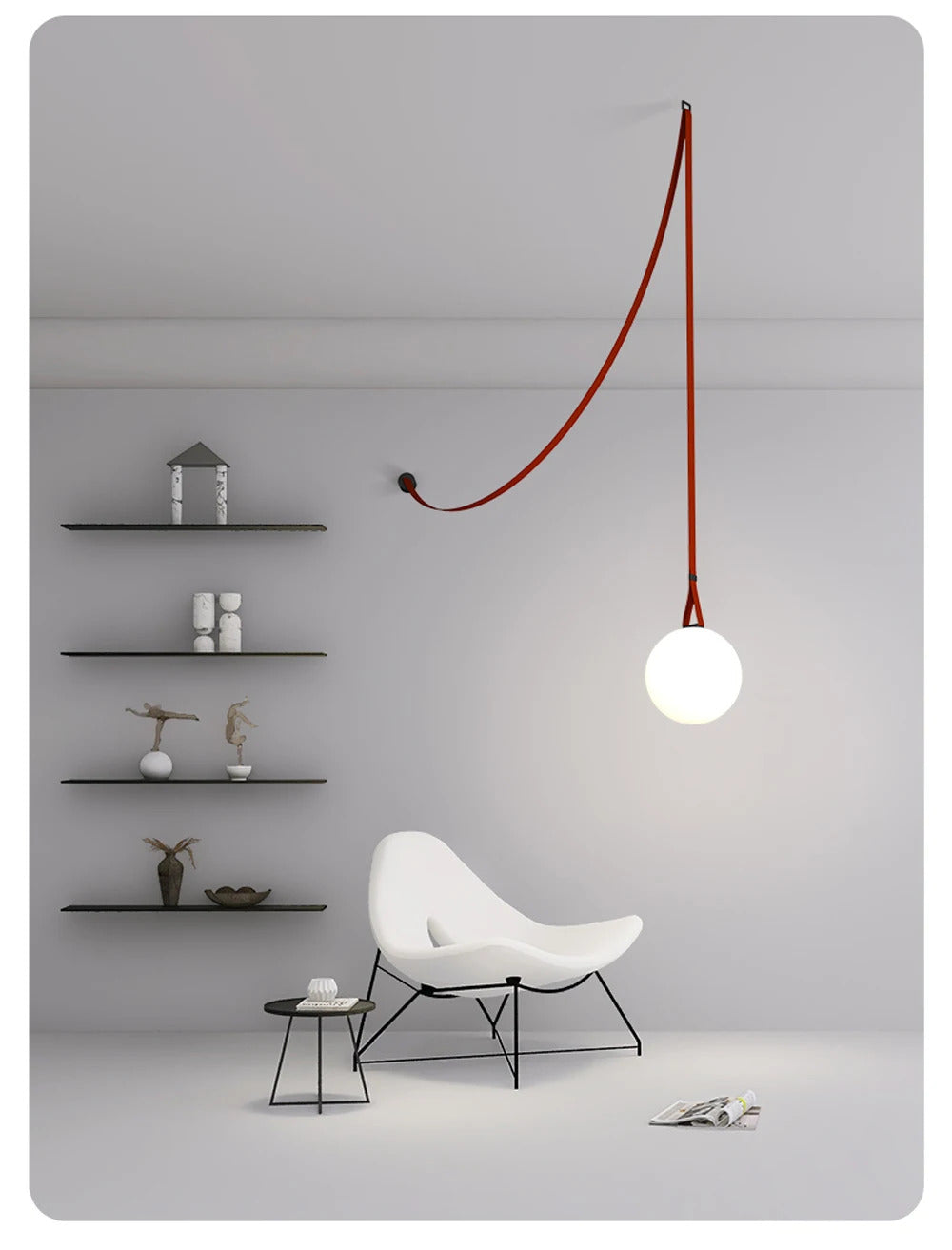 PLUSMINUS LED Belt Pendant lamp Trendy glass ball light