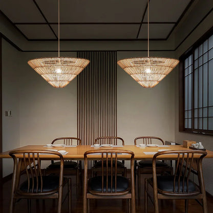 Nordic Umbrella Rattan Pendant Light Wabi sabi pendant lamp