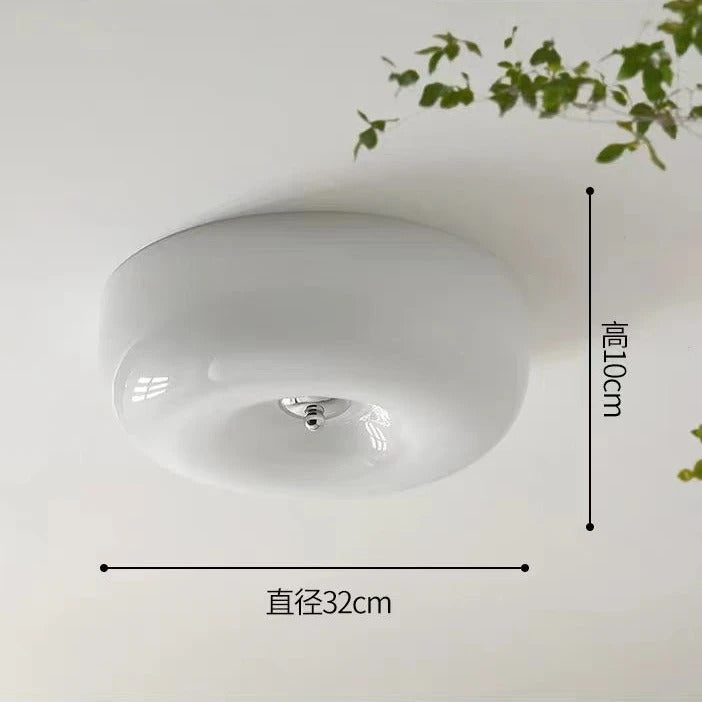 Cream Pudding Ceiling Lamp Bauhaus Glass Light Children's Room Bedroom Ceiling Lamp