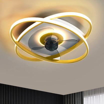 Modern bedroom decor led ceiling fan light lamp dining room remote control lamps