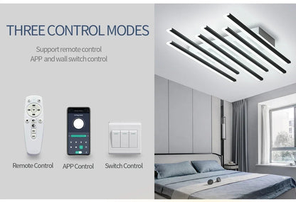 Art Fishbone Line Acrylic LED Ceiling Lamp Living Room Bedroom Lighting