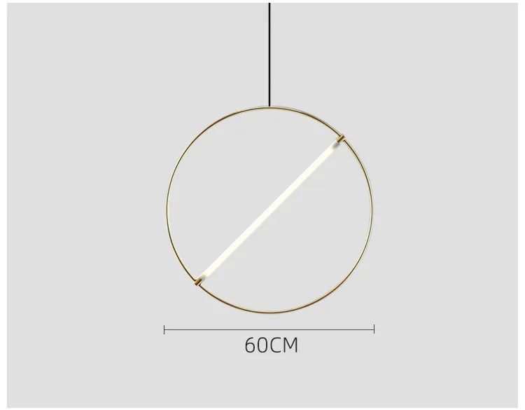 Round Suspension lamp Post-modern ring pendant light