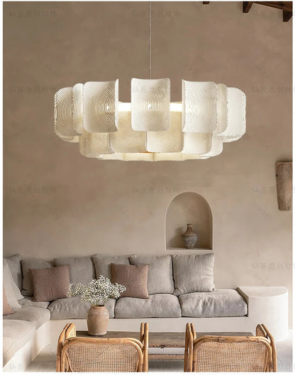Creative Living Room Large Chandelier Minimalist Wabi Sabi LED Chandelier