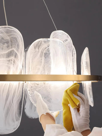 Modern Luxury crystals Ring Chandelier Italian designer glass golden pendant light