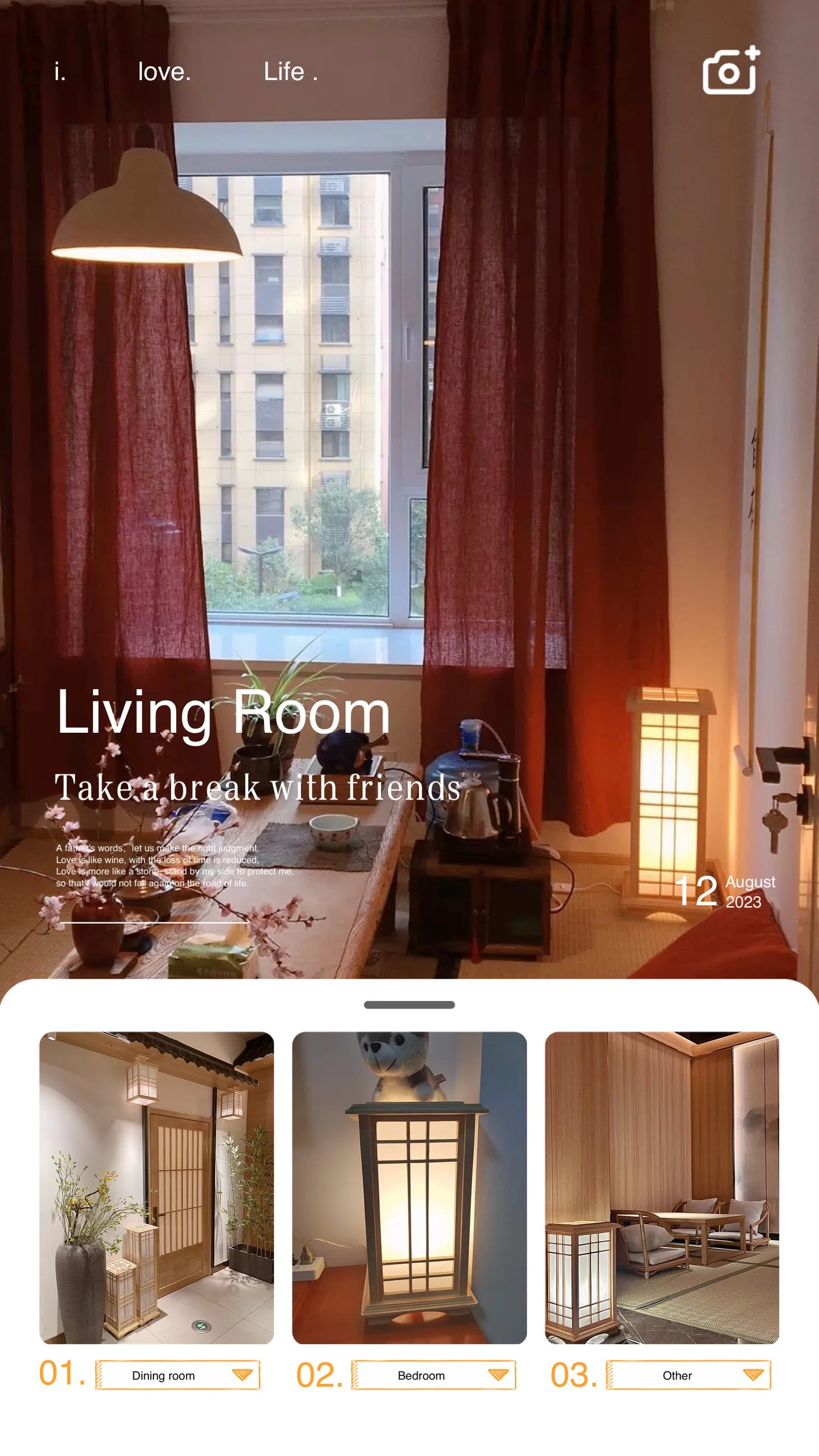 Japanese wooden floor lamp LED Wabi Sabi minimalist Square Wood Made standing lamp