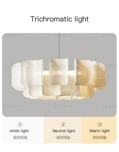 Creative Living Room Large Chandelier Minimalist Wabi Sabi LED Chandelier