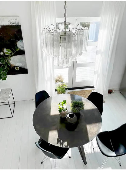 Modern Pink Glass Chandelier Designer Texture Glass Chandelie