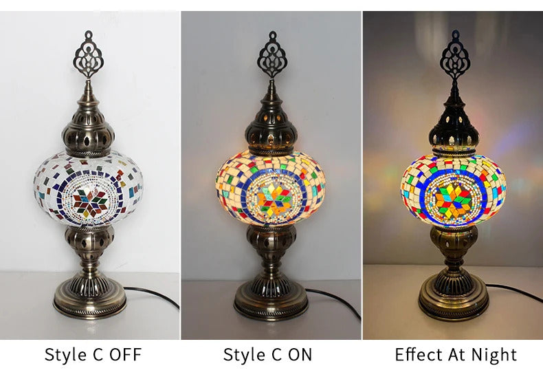 Turkish Mosaic Table Lamp Hand Crafted Decorative Lighting