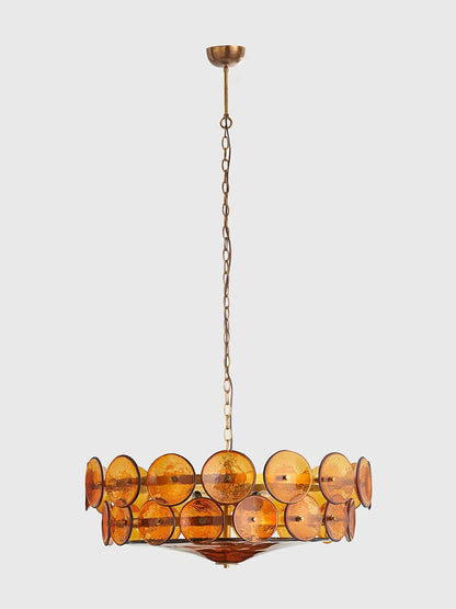 Lorenzo Chandelier Vintage French Living Room Hanging Lamp Orange Chandelier