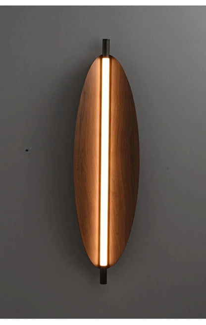 Thula leaf Wall Lamp Nordic Long minimalist wall light Japanese Wood Grain sconce