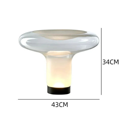 Light luxury designer glass desk lamp simple creative living room study bedroom warm bedside lamp LED art technology floor lamp