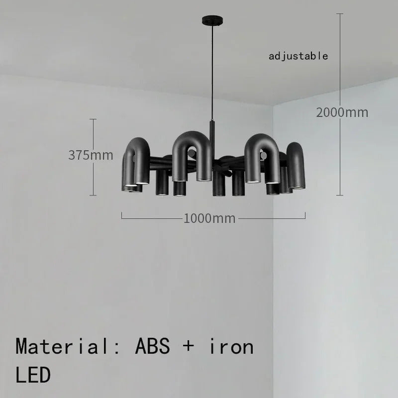Nordic Creative U-shaped Living Room Chandelier Restaurant Personality Art Model Designer Home Decorative LED Pendant Lights