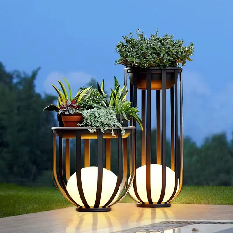 Outdoor Waterproof Lawn Lamps Solar Courtyard Balcony Garden Plant Flowerpot LED lamp
