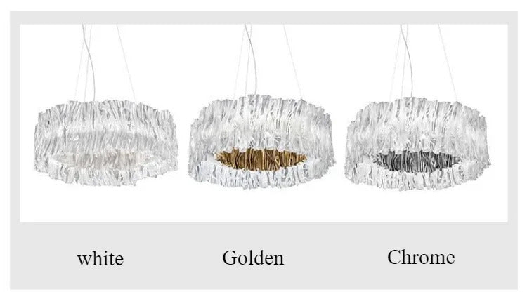 Accordéon Suspension pendant light LED pleated acrylic chandelier