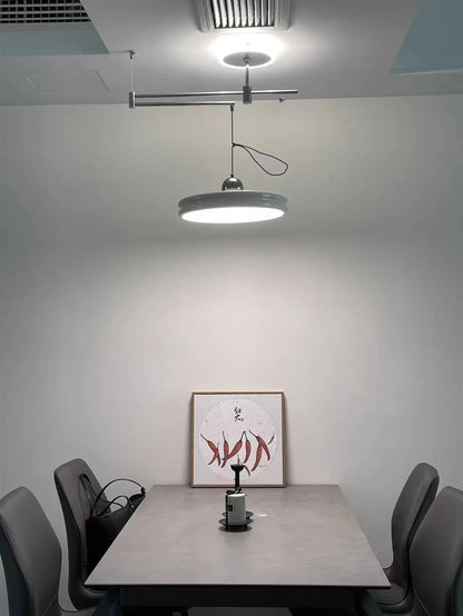 French Flying Saucer Pendant Light Creative Design Extendable Rotating Long Pole Lamp