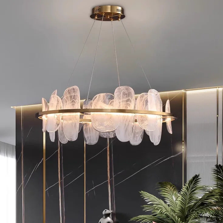 Modern Luxury crystals Ring Chandelier Italian designer glass golden pendant light