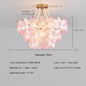 French Flower Crystal Chandelier Lamp Luxury Pink Glass Cream Petal Pendant Lights Living Room Bedroom Dining Room lighting