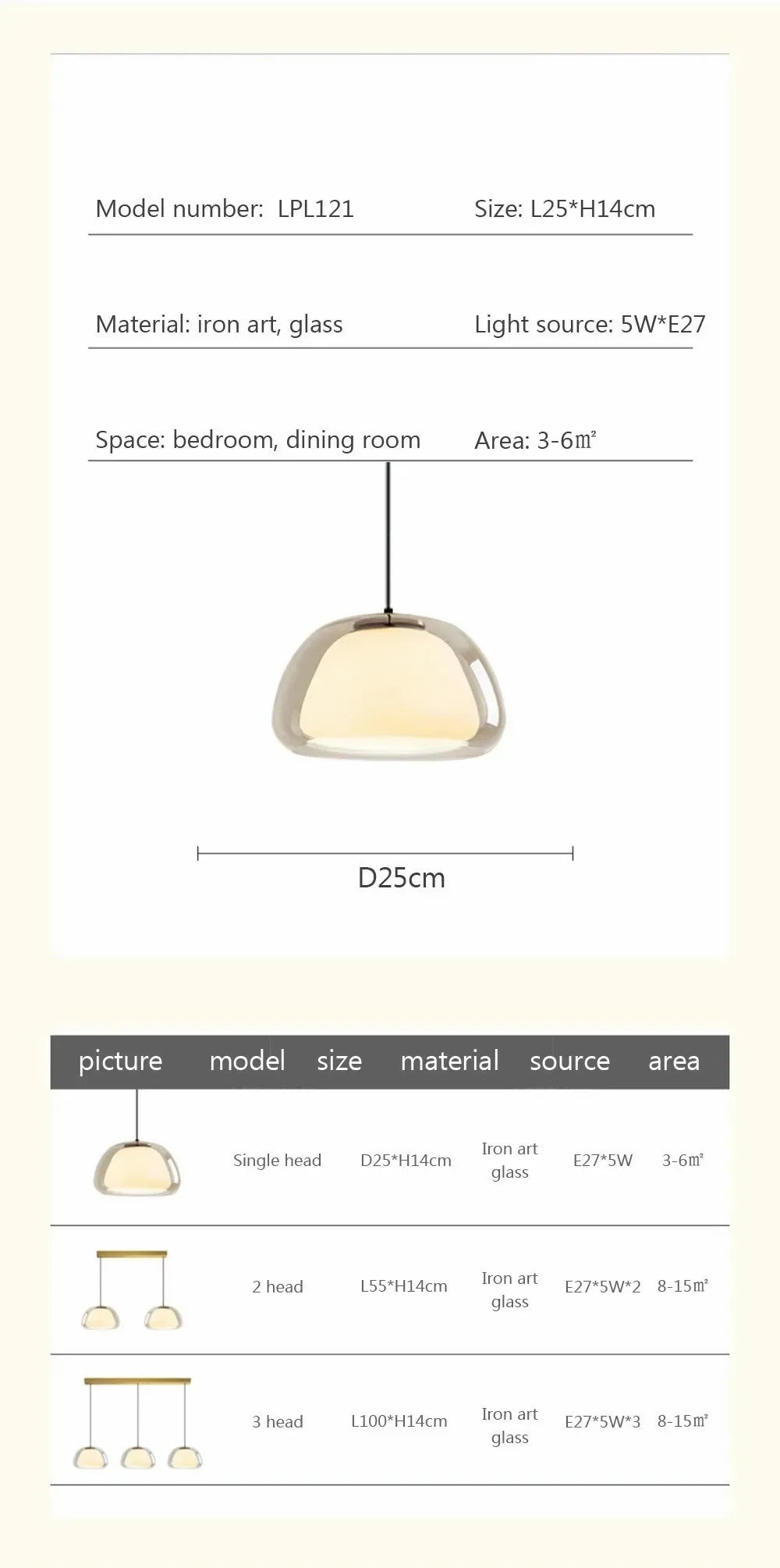 Nordic Glass Jellies Design Hanging Lamp Indoor Dining Living Room Pendant Light