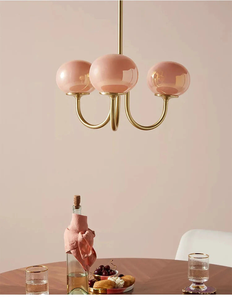 Nordic Simple Bedroom Lamp Designer Art Warm Romantic Children's Room Pink Medieval Bauhaus Chandelier