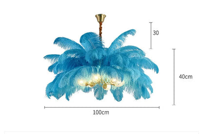 Ostrich Feather Chandelier Decor hall light