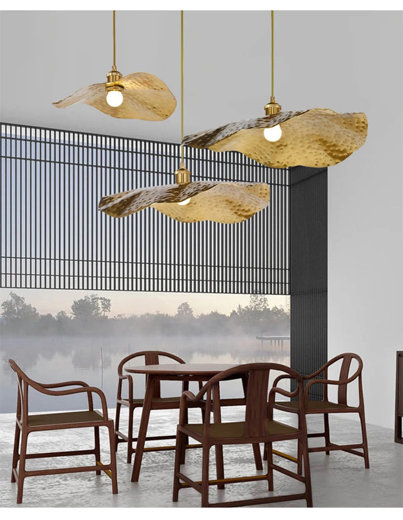 Hammered Brass Suspension Llight  retro pendant light