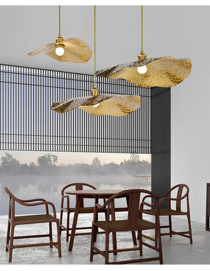 Hammered Brass Suspension Llight  retro pendant light