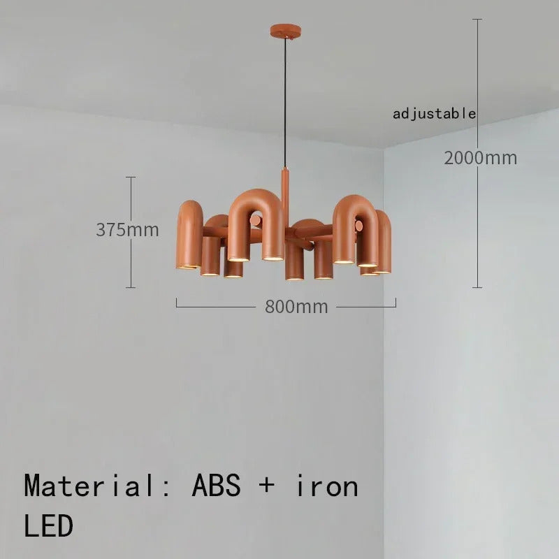 Nordic Creative U-shaped Living Room Chandelier Restaurant Personality Art Model Designer Home Decorative LED Pendant Lights