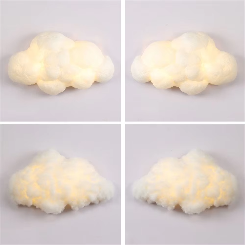 Novelty Cloud Wall Sconce Light Kids Children Bedroom Bedside Cartoon Cotton wall lamp