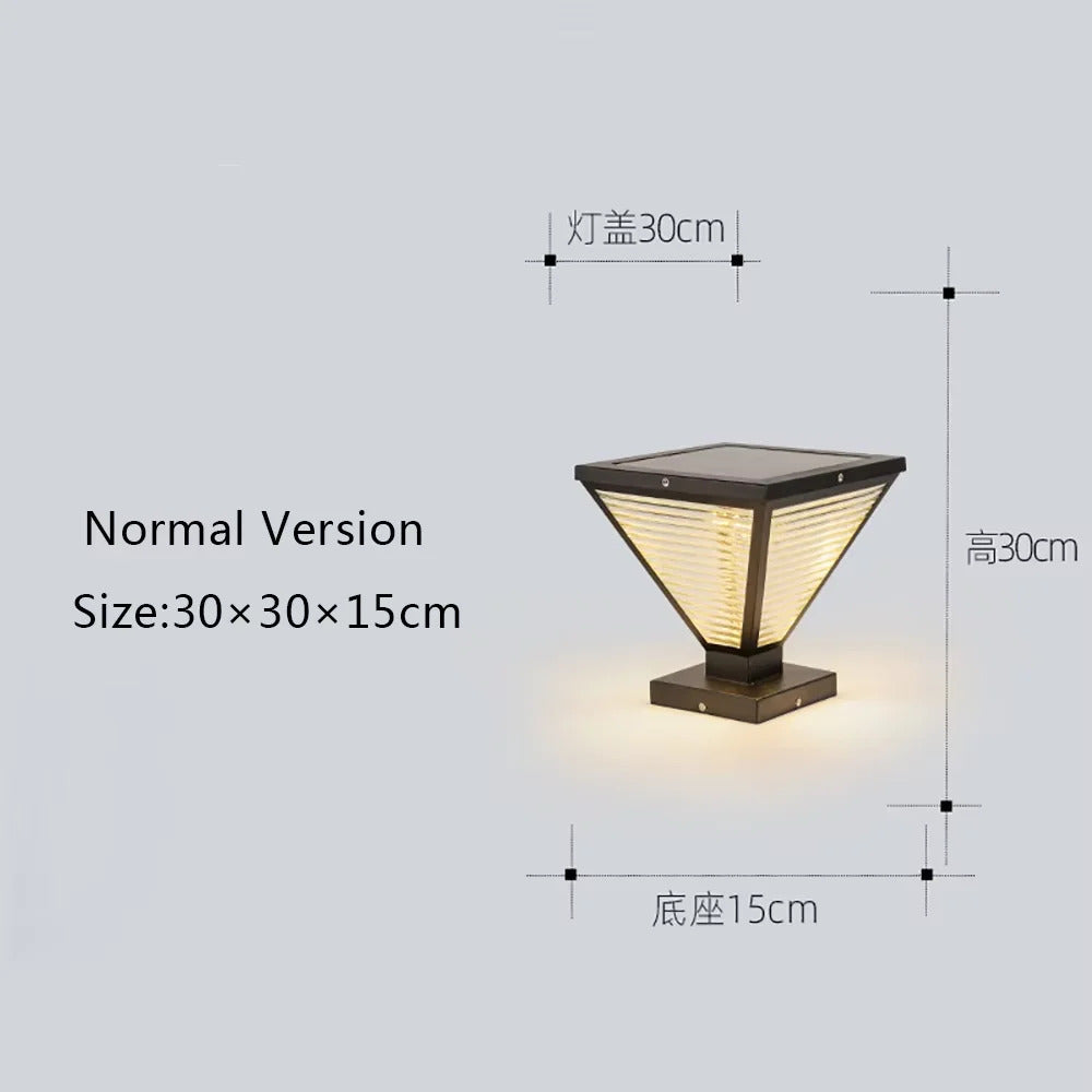 Outdoor Solar Tapered Pillar Lights Light Control Garden Light Sensor Outdoor Waterproof lamp