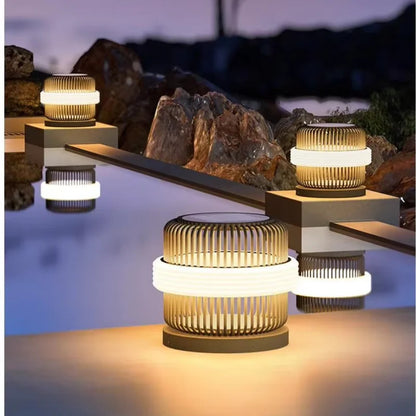 Outdoor wall column head lamps Waterproof solar floor lights  Pillar Wall lighting LED