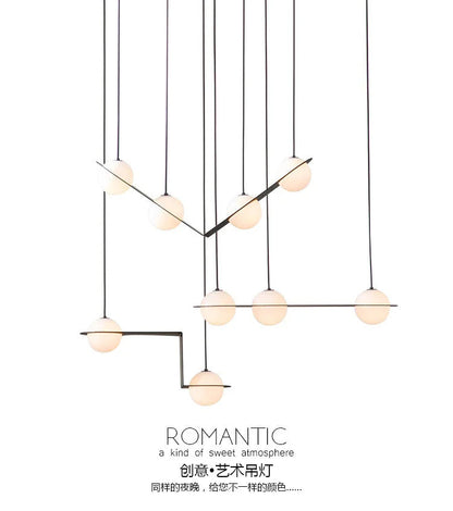 Laurent Collection Nordic glass ball pendant light art led geometric lamp