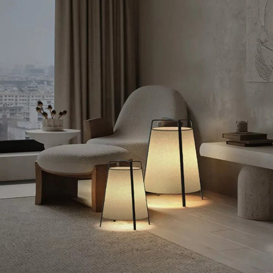 Japanese Style Fabric Floor Lamp Wabi Sabi Zen Art designer standing Lamp home decor