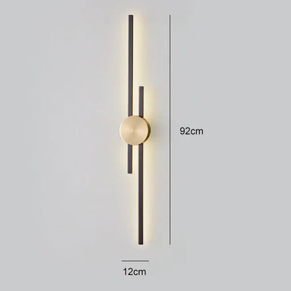 Modern Long Wall Lamp luxury minimalist black gold background LED Wall lights