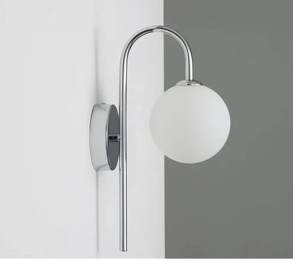 Modern Bauhaus silver small wall lamp Nordic simple bedroom bedside wall light