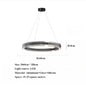 Modern black round chandelier Nordic simple glass lampshade ring LED pendant lights