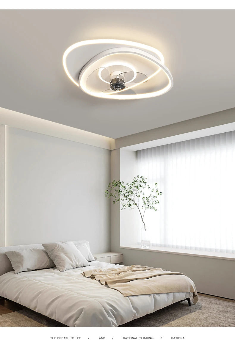 Electric Fan Light Modern LED Ceiling Lamp Living Room Light