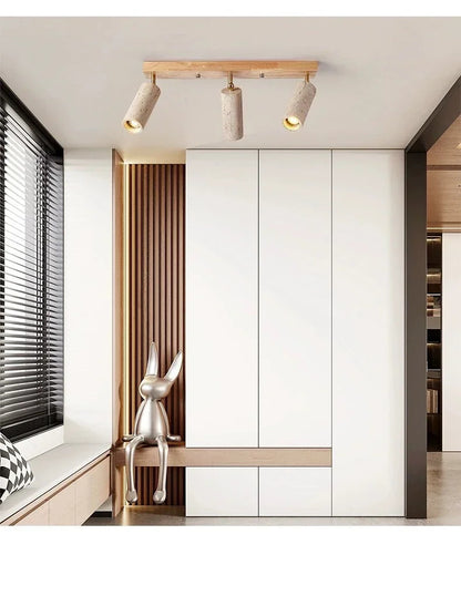 Yellow Travertine Ceiling Lamp for Bedroom Home Decor Lighting Fixtures